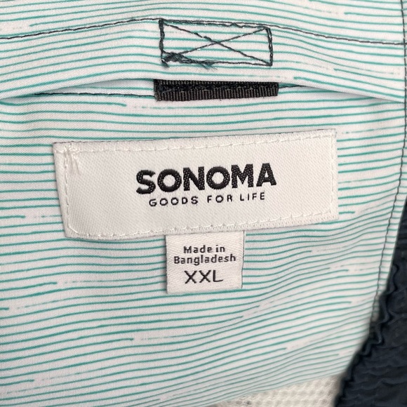 Sonoma -Flexwear Aqua teal striped board shorts, Men’s XXL 9.5" inseam - Picture 5 of 5